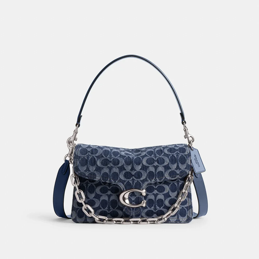 Coach Outlet Chain Tabby Shoulder Bag In Signature Denim